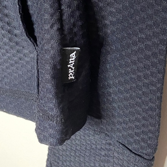 Prana Black Zip Front Hooded Waffle Texture Long Sleeve Jacket Size Large - Picture 6 of 10